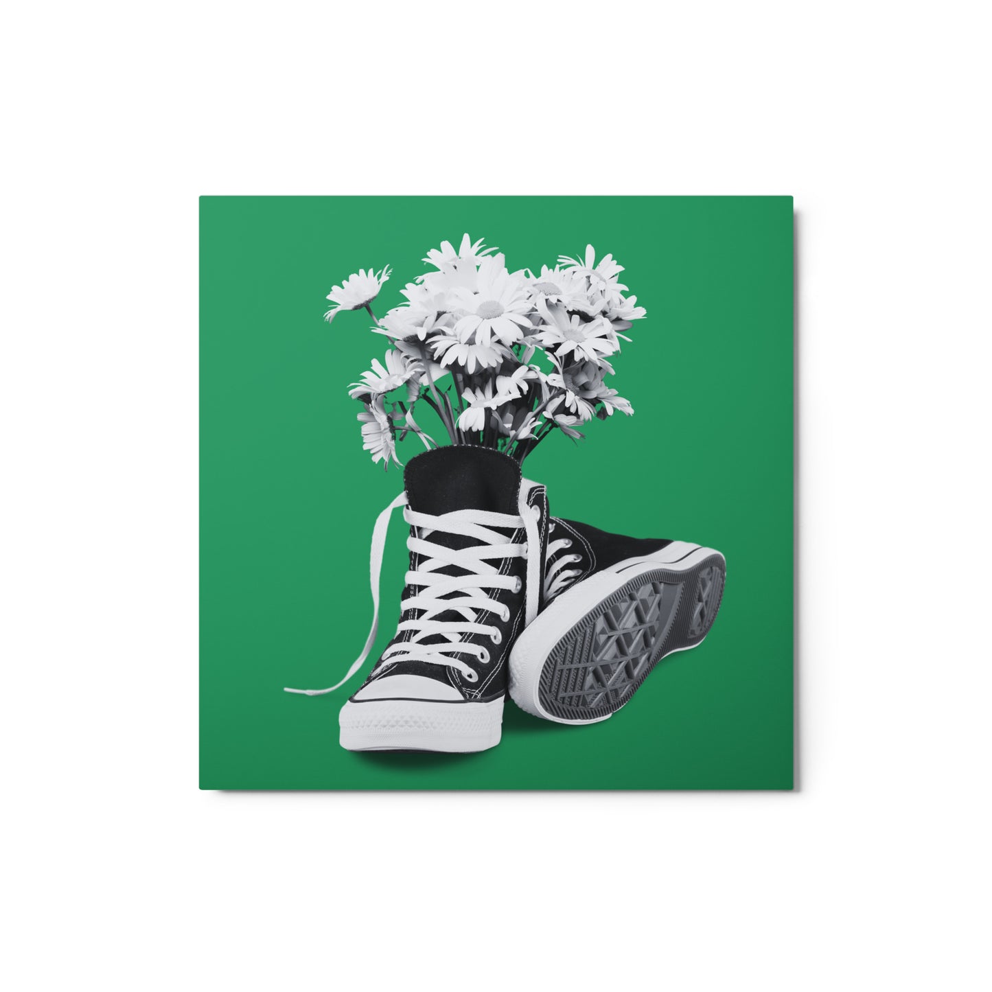 A Converse-ation by Enrique Aldana - Green | Metal prints