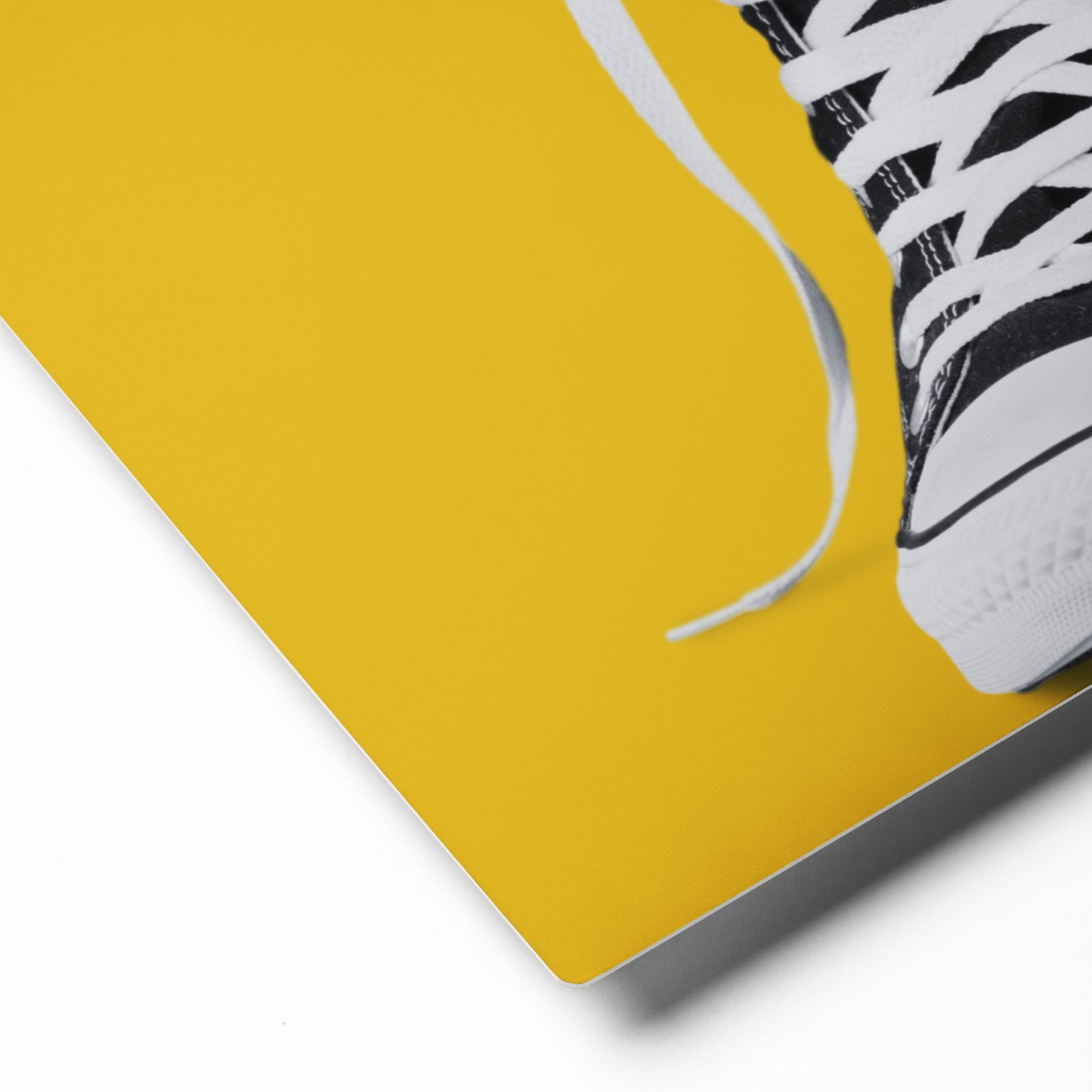 A Converse-ation by Enrique Aldana - Yellow | Metal prints