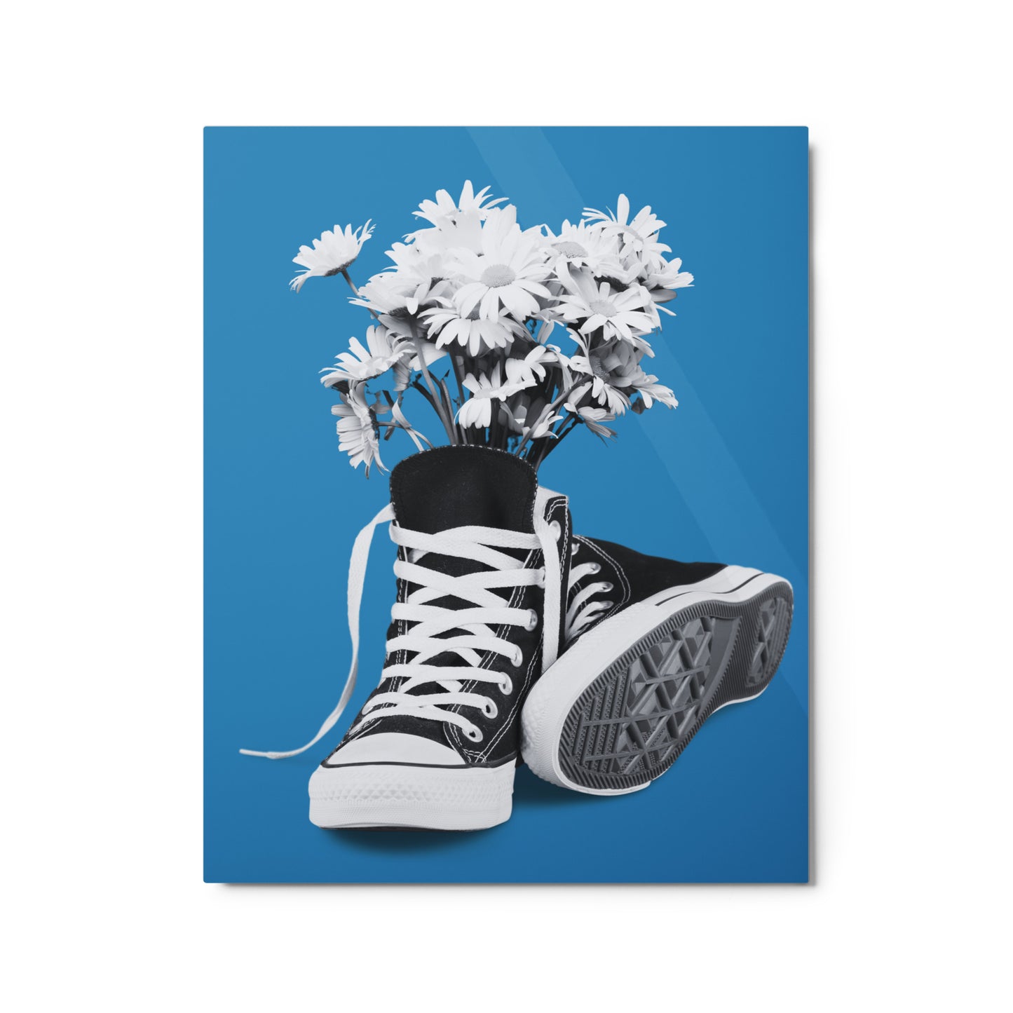 A Converse-ation by Enrique Aldana - Blue | Metal prints