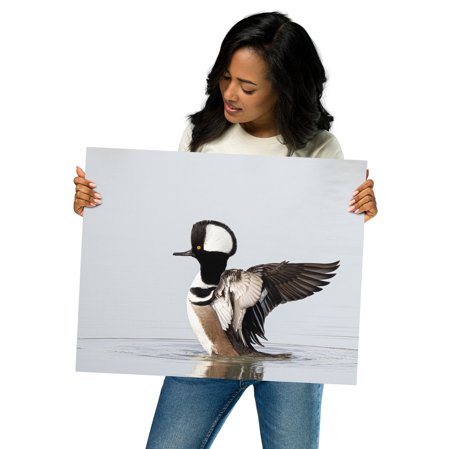 Hooded Merganser by Leslie Leathers Photography | Metal prints