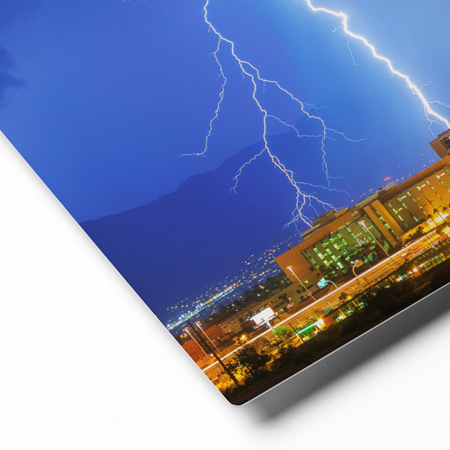 Downtown Tucson Lightning Monsoon by Sean Parker Photography| Metal prints