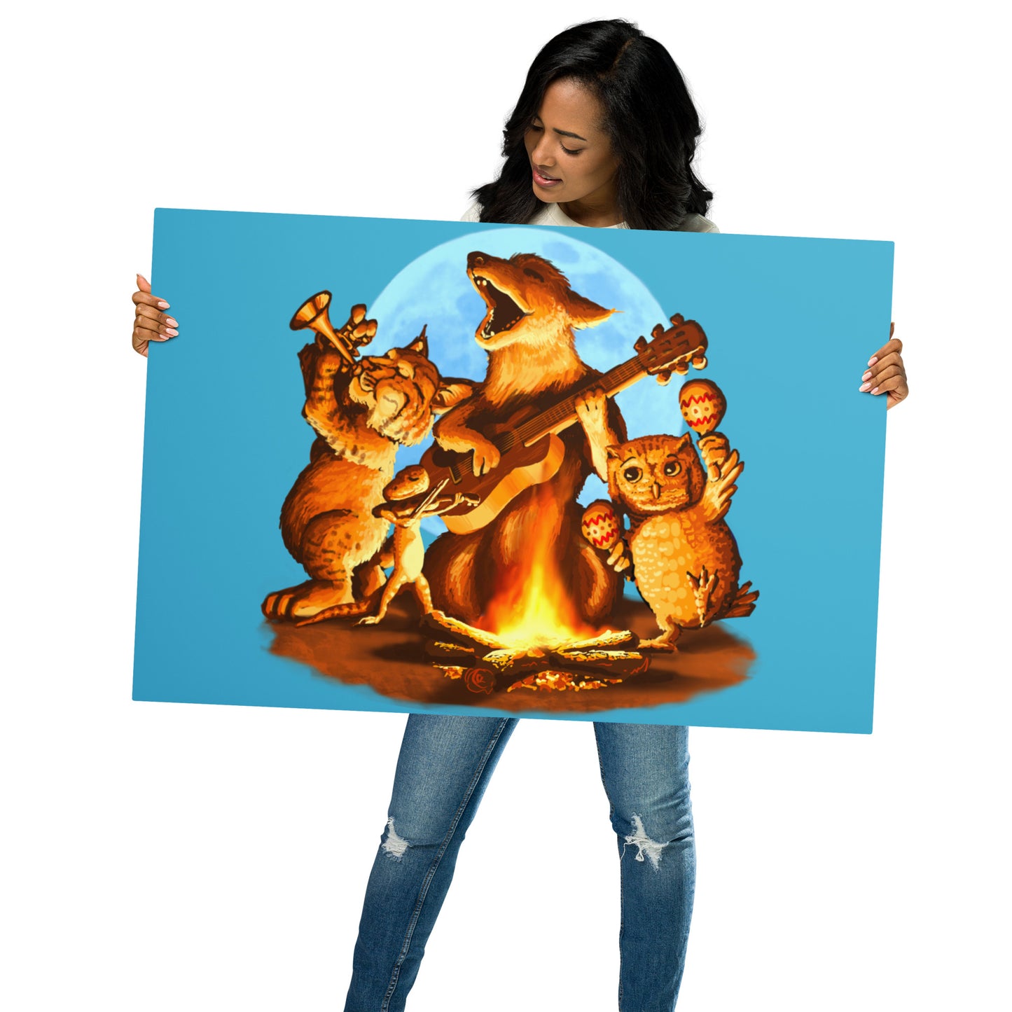 Campfire Mural by Joe Pagac | Metal prints