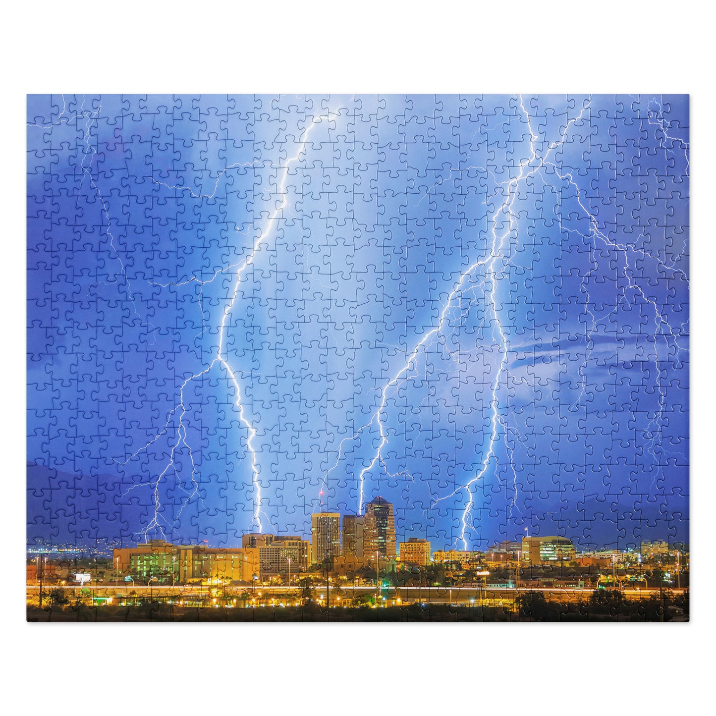 Downtown Tucson Lightning Monsoon by Sean Parker Photography | Jigsaw puzzle