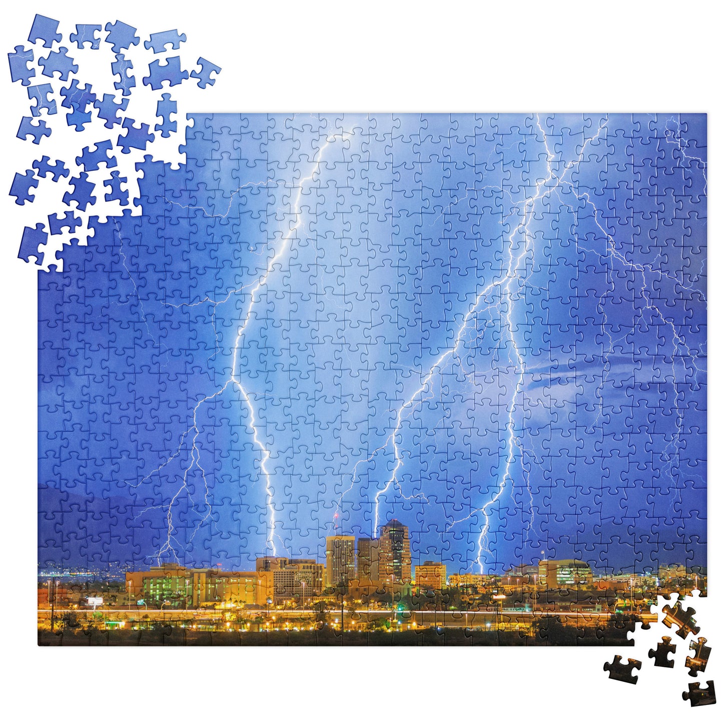 Downtown Tucson Lightning Monsoon by Sean Parker Photography | Jigsaw puzzle