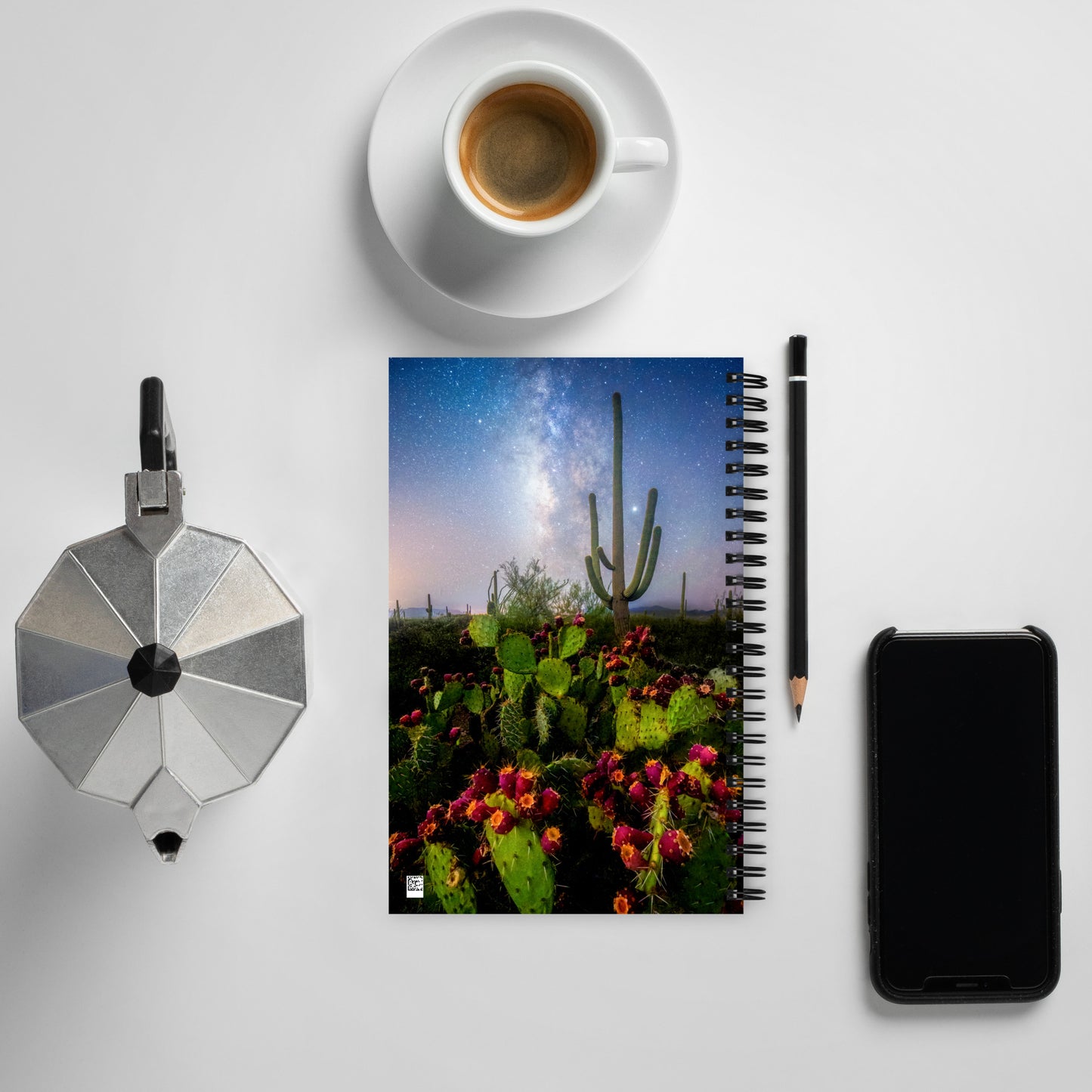 Saguaro National Park West Milkyway Prickly Pear by Sean Parker Photography |Spiral notebook