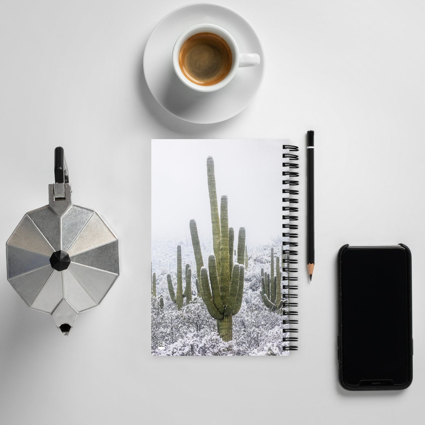 Saguaro Snowfall by Sean Parker Photography | Spiral notebook