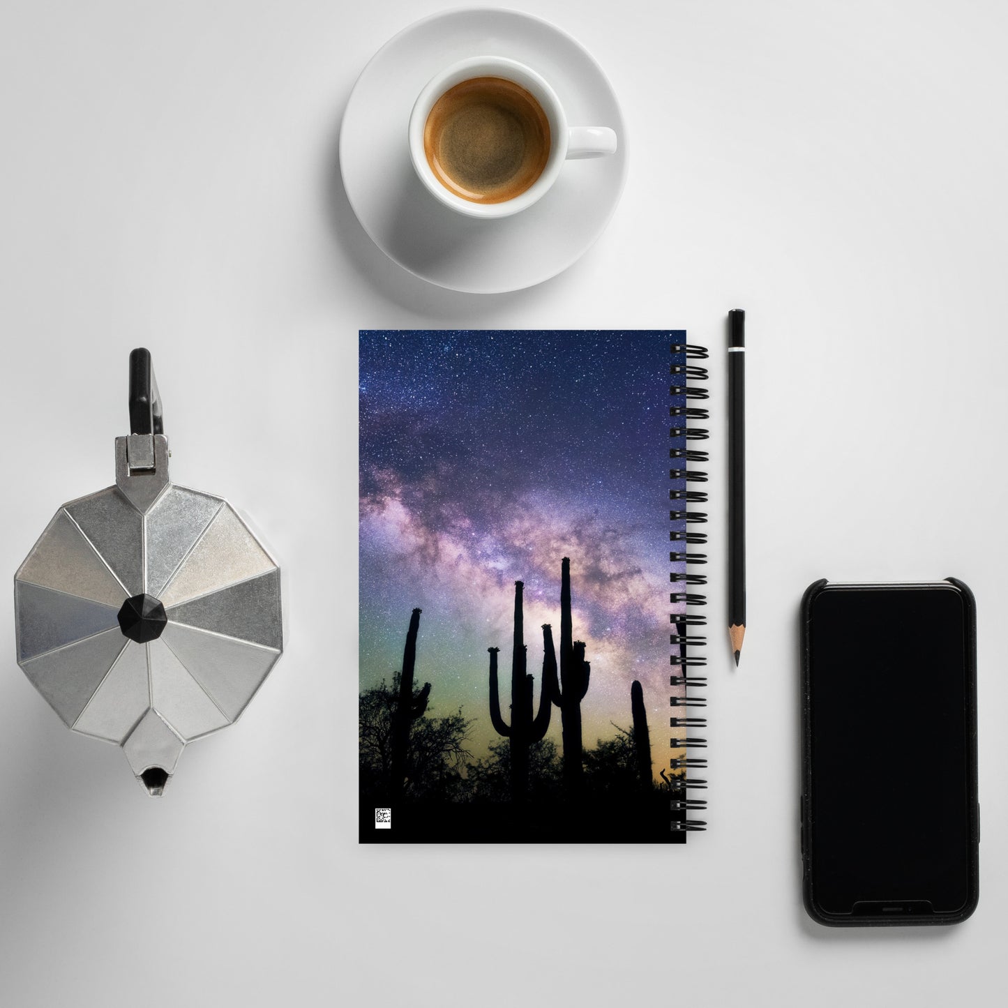 Saguaro Starlight by Sean Parker Photography | Spiral notebook