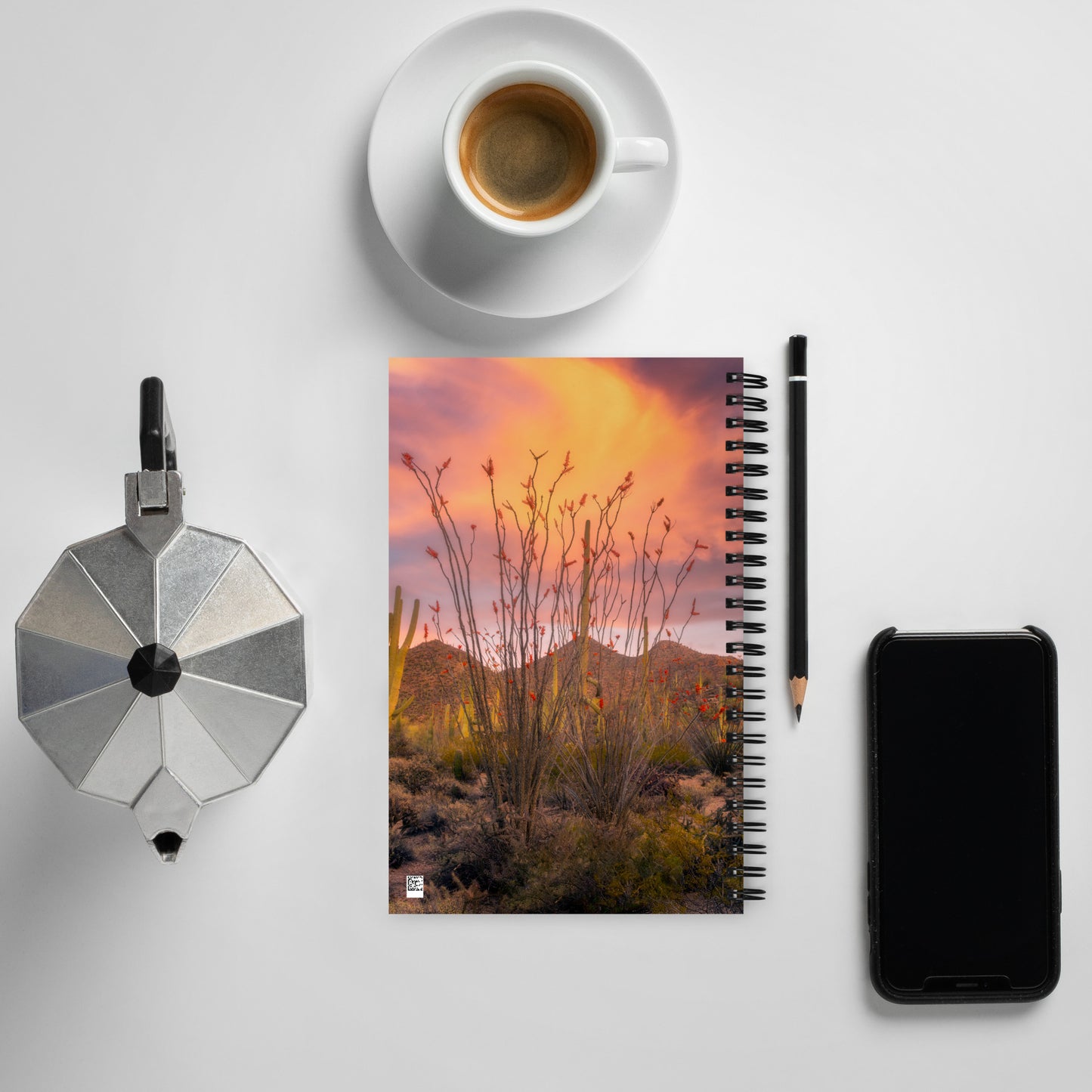 Tucson Mountain Park Sunset by Sean Parker Photography | Spiral notebook