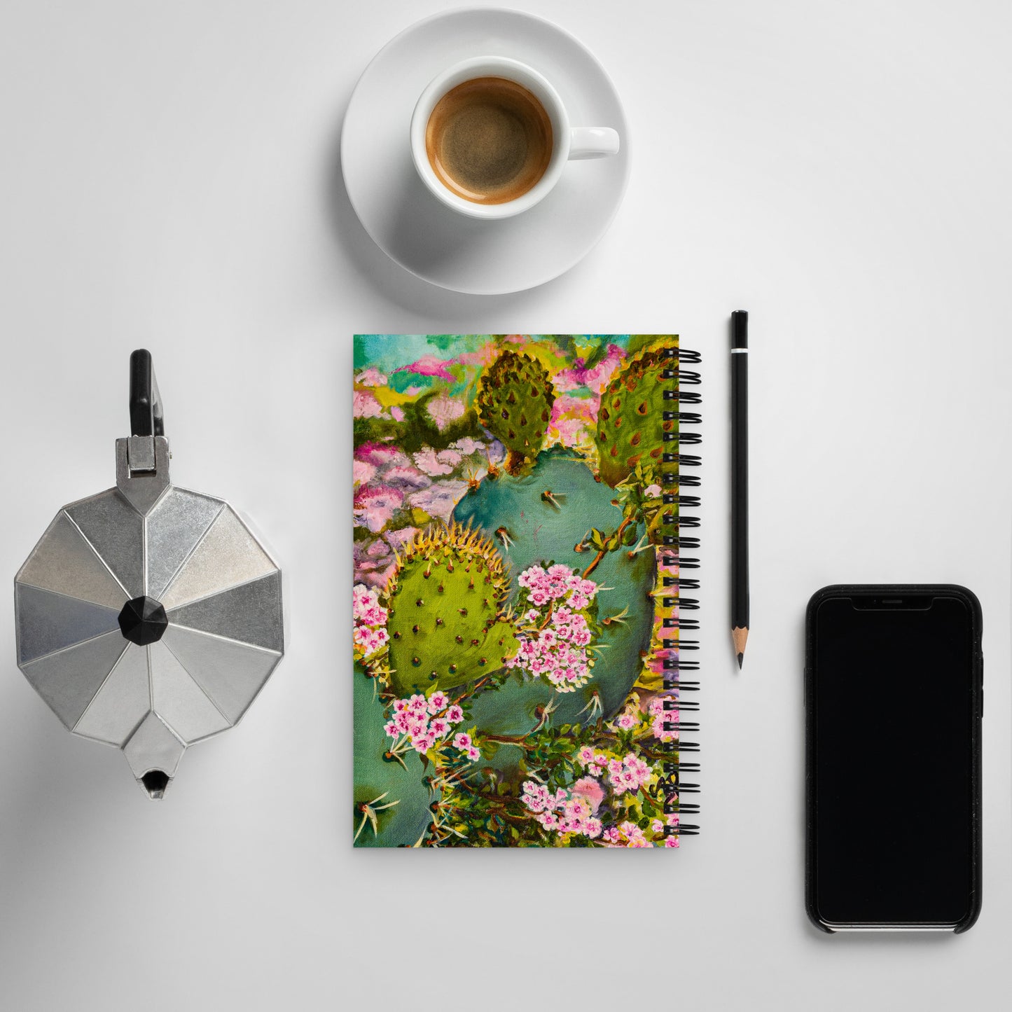 The Pink Floweret Rug | Spiral notebook