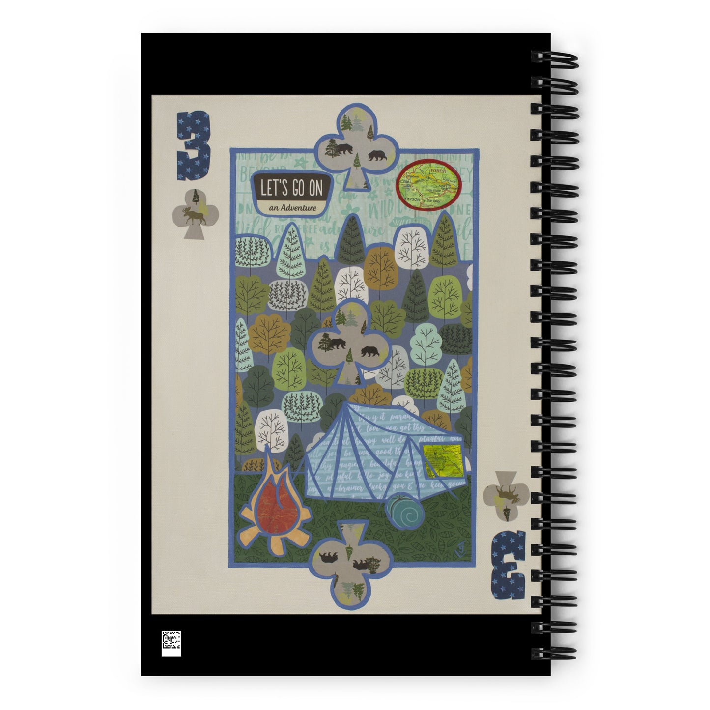 Three of Clubs by Suzanne Villella | Spiral notebook