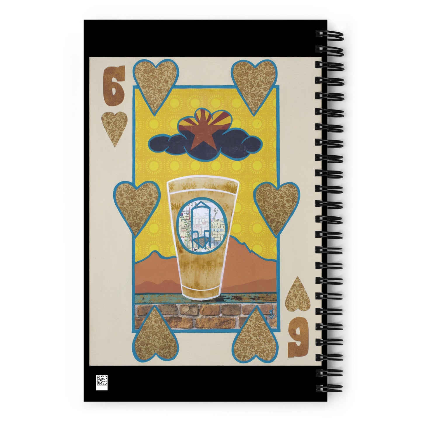 Six of Hearts by Suzanne Villella | Spiral notebook