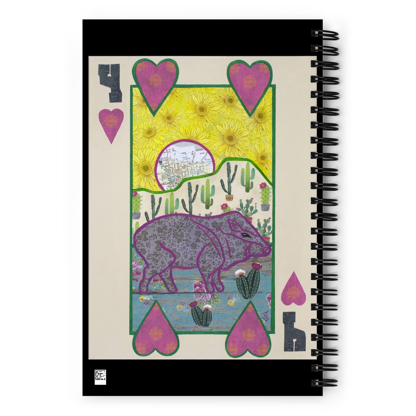 Four of Hearts by Suzanne Villella | Spiral notebook