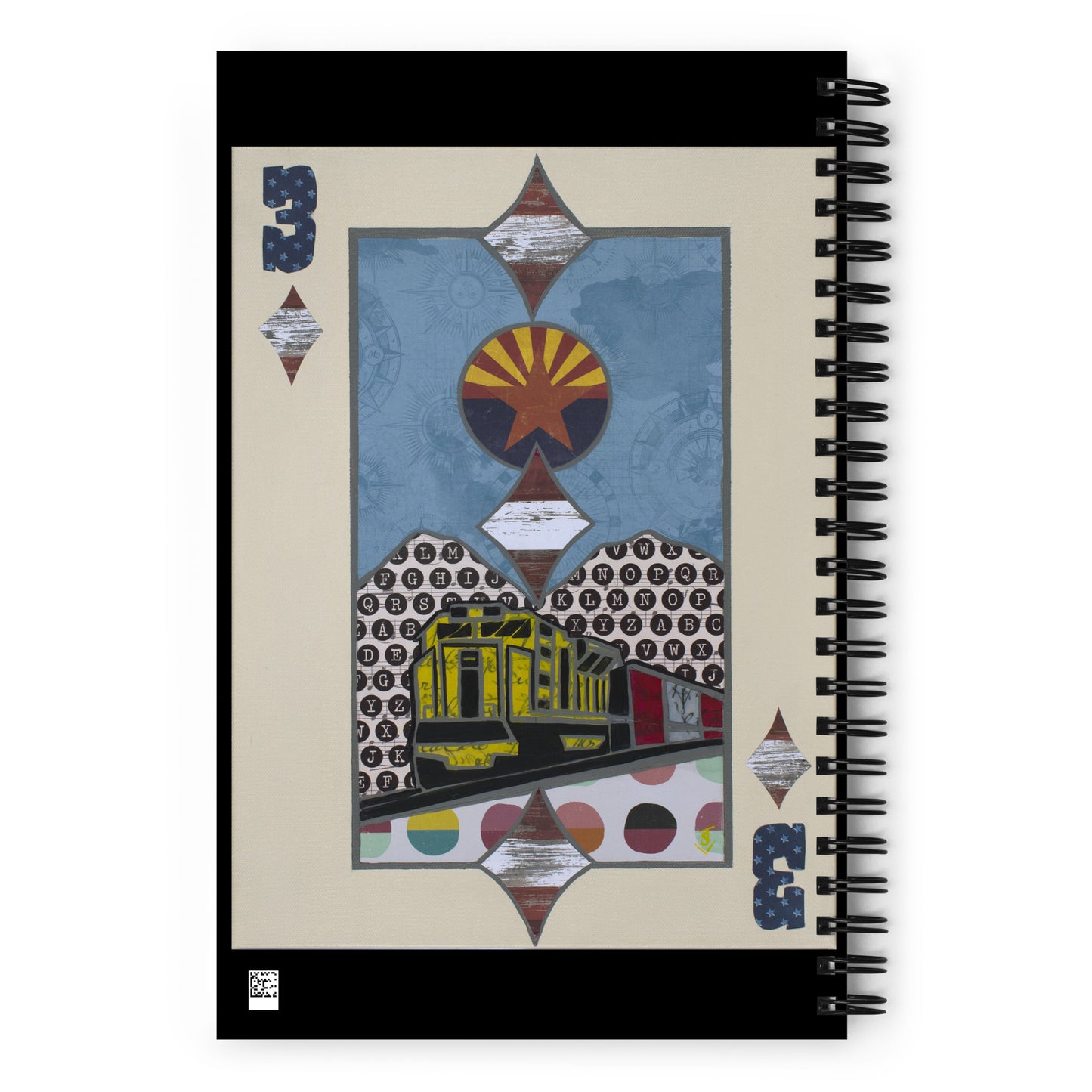 Three of Diamonds by Suzanne Villella | Spiral notebook