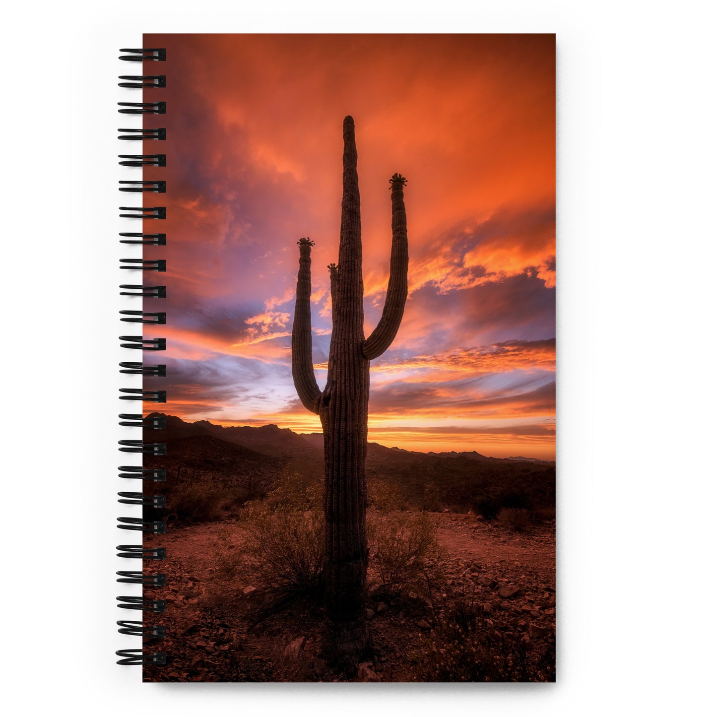 Saguaro Sunset by Sean Parker Photography | Spiral notebook