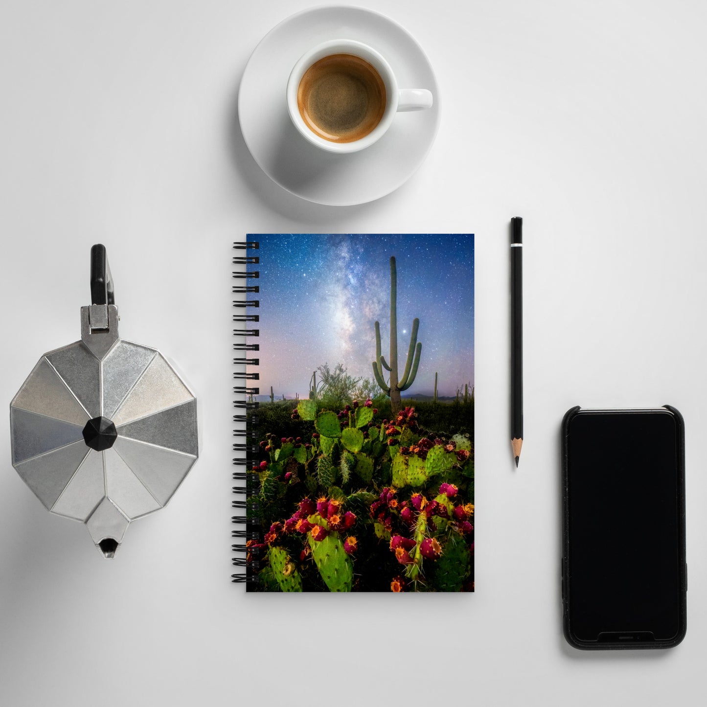 Saguaro National Park West Milkyway Prickly Pear by Sean Parker Photography |Spiral notebook