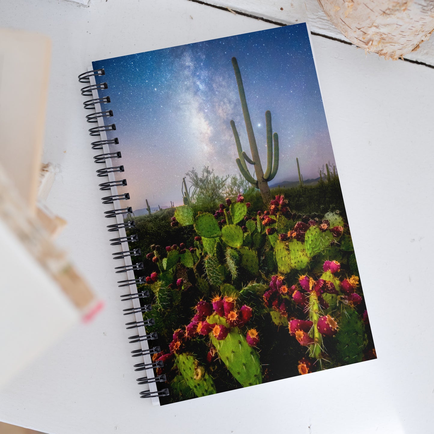 Saguaro National Park West Milkyway Prickly Pear by Sean Parker Photography |Spiral notebook