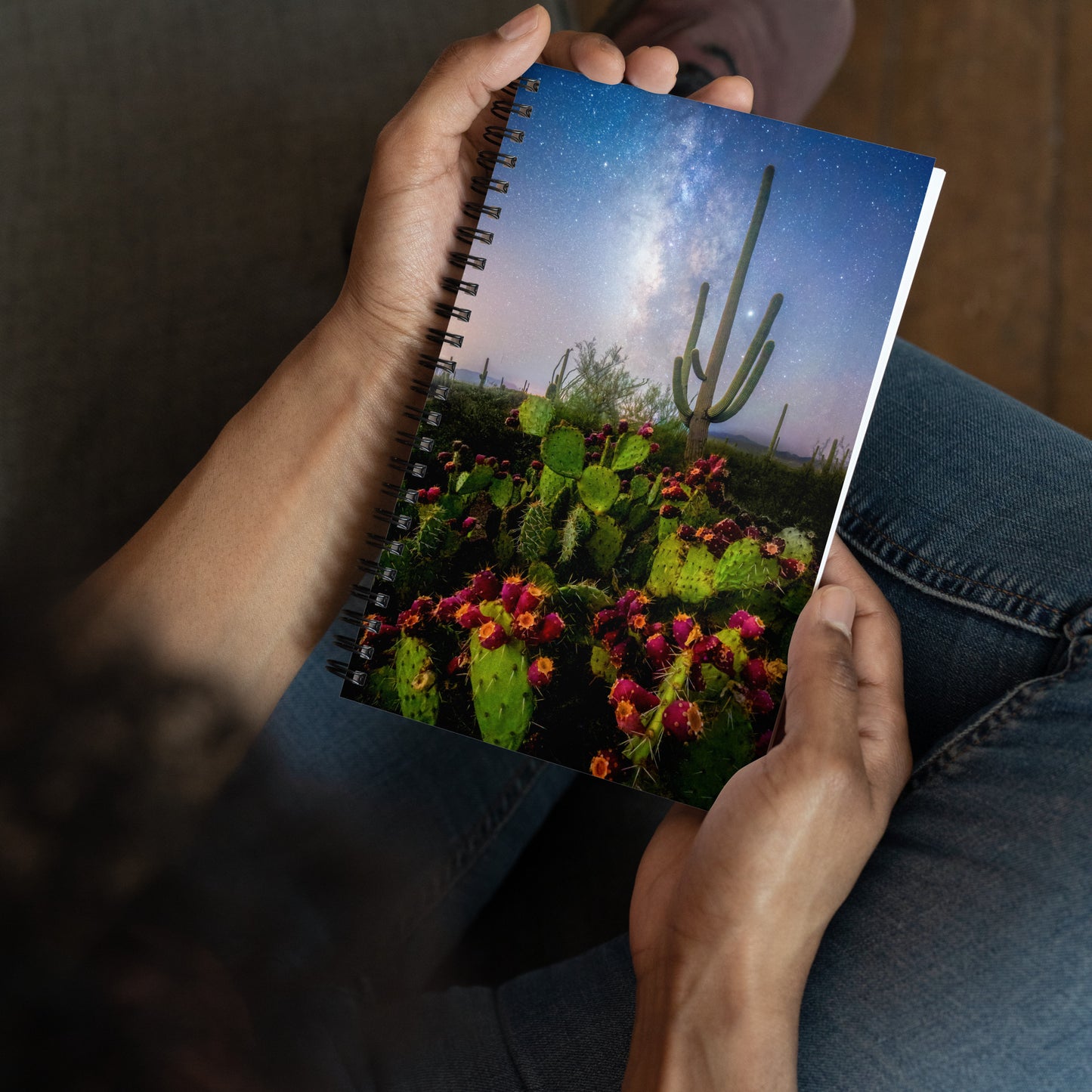 Saguaro National Park West Milkyway Prickly Pear by Sean Parker Photography |Spiral notebook