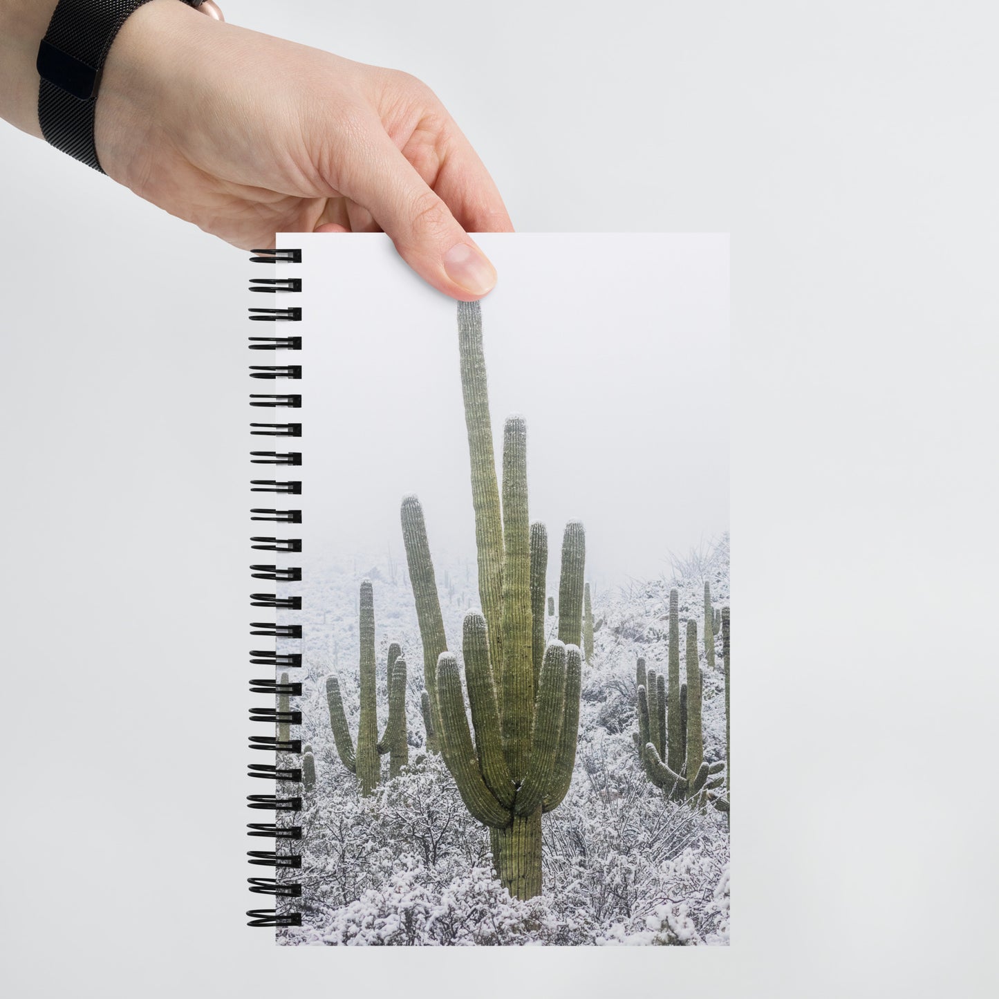 Saguaro Snowfall by Sean Parker Photography | Spiral notebook