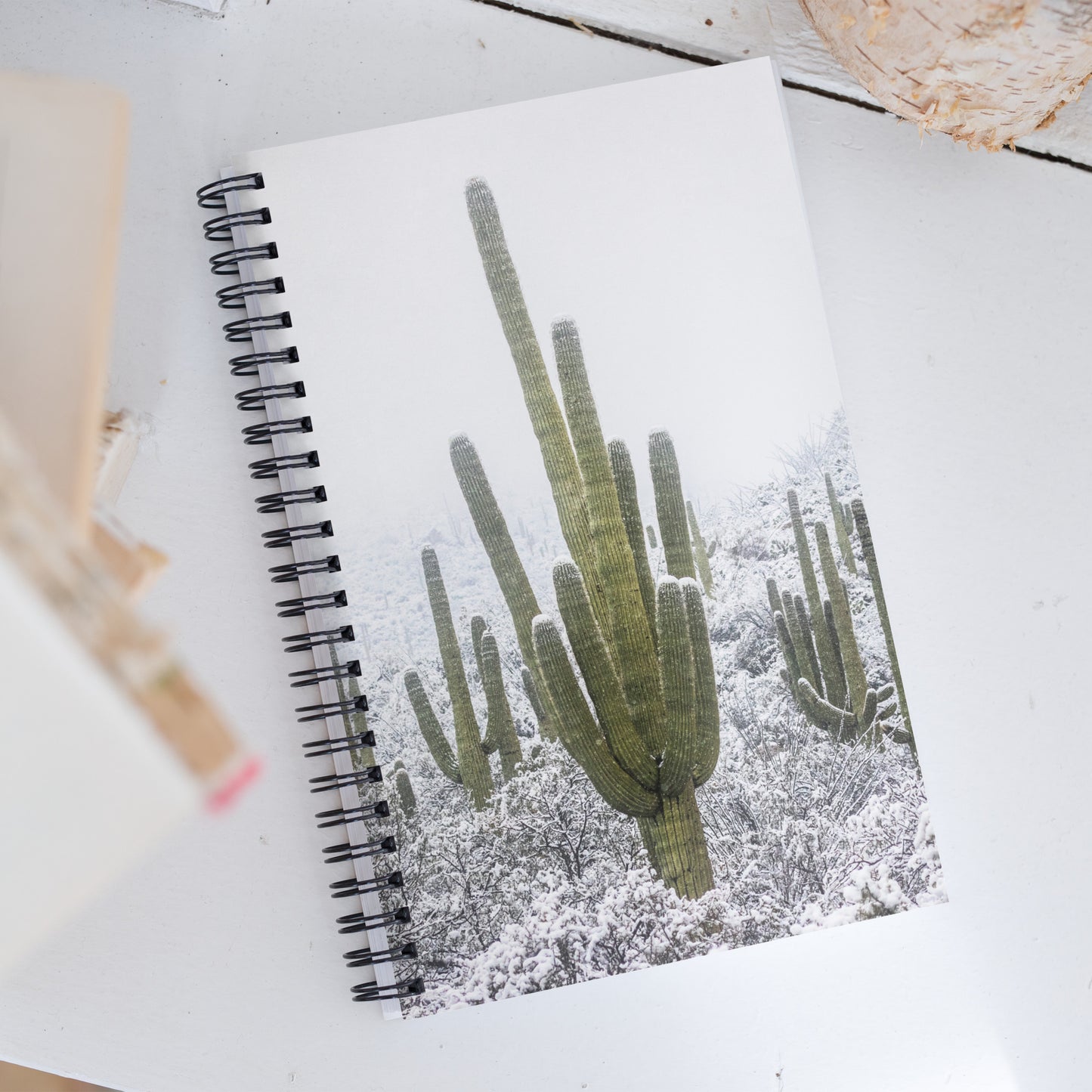 Saguaro Snowfall by Sean Parker Photography | Spiral notebook