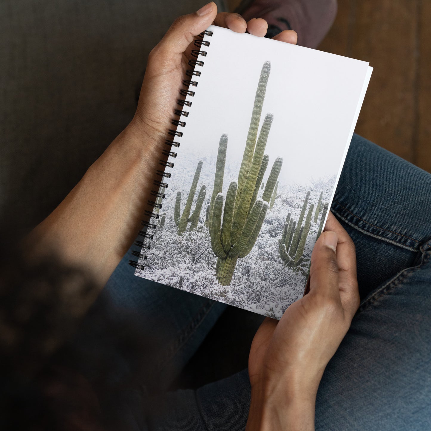 Saguaro Snowfall by Sean Parker Photography | Spiral notebook