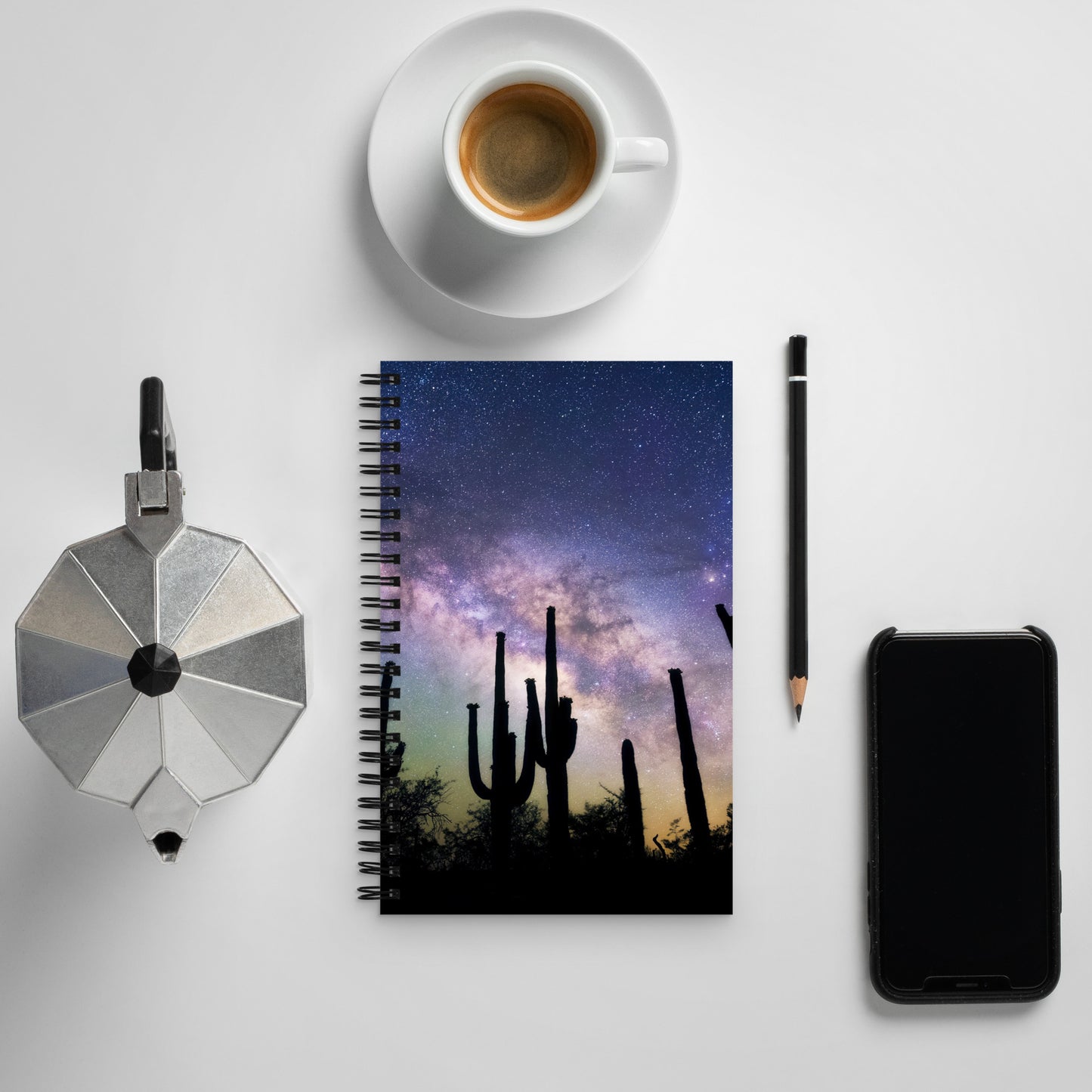 Saguaro Starlight by Sean Parker Photography | Spiral notebook