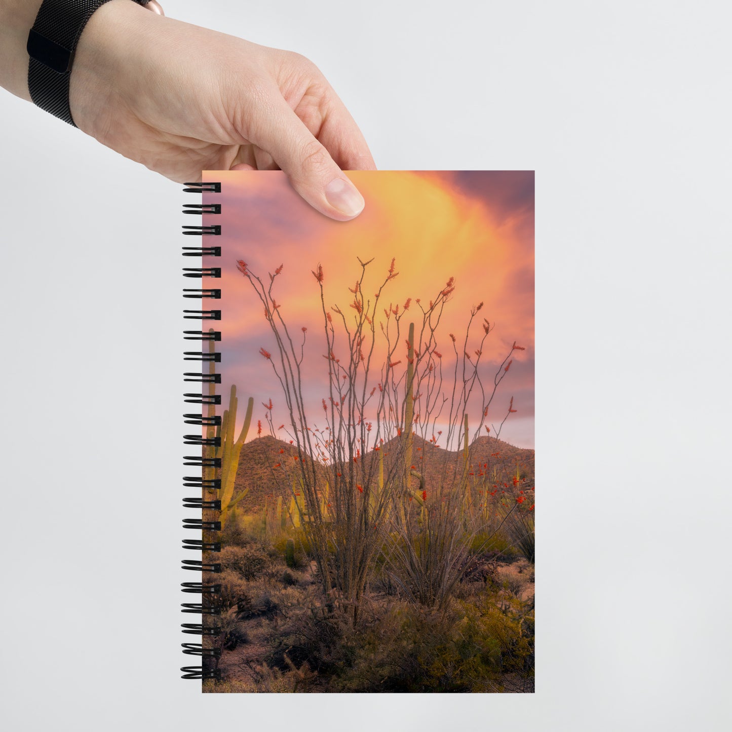 Tucson Mountain Park Sunset by Sean Parker Photography | Spiral notebook