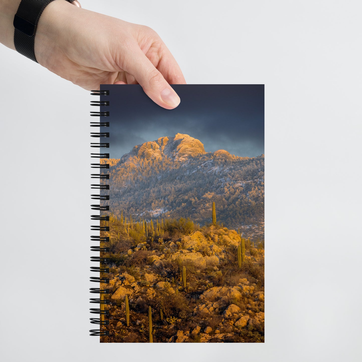 Rincon Mountain Snow by Sean Parker Photography | Spiral notebook