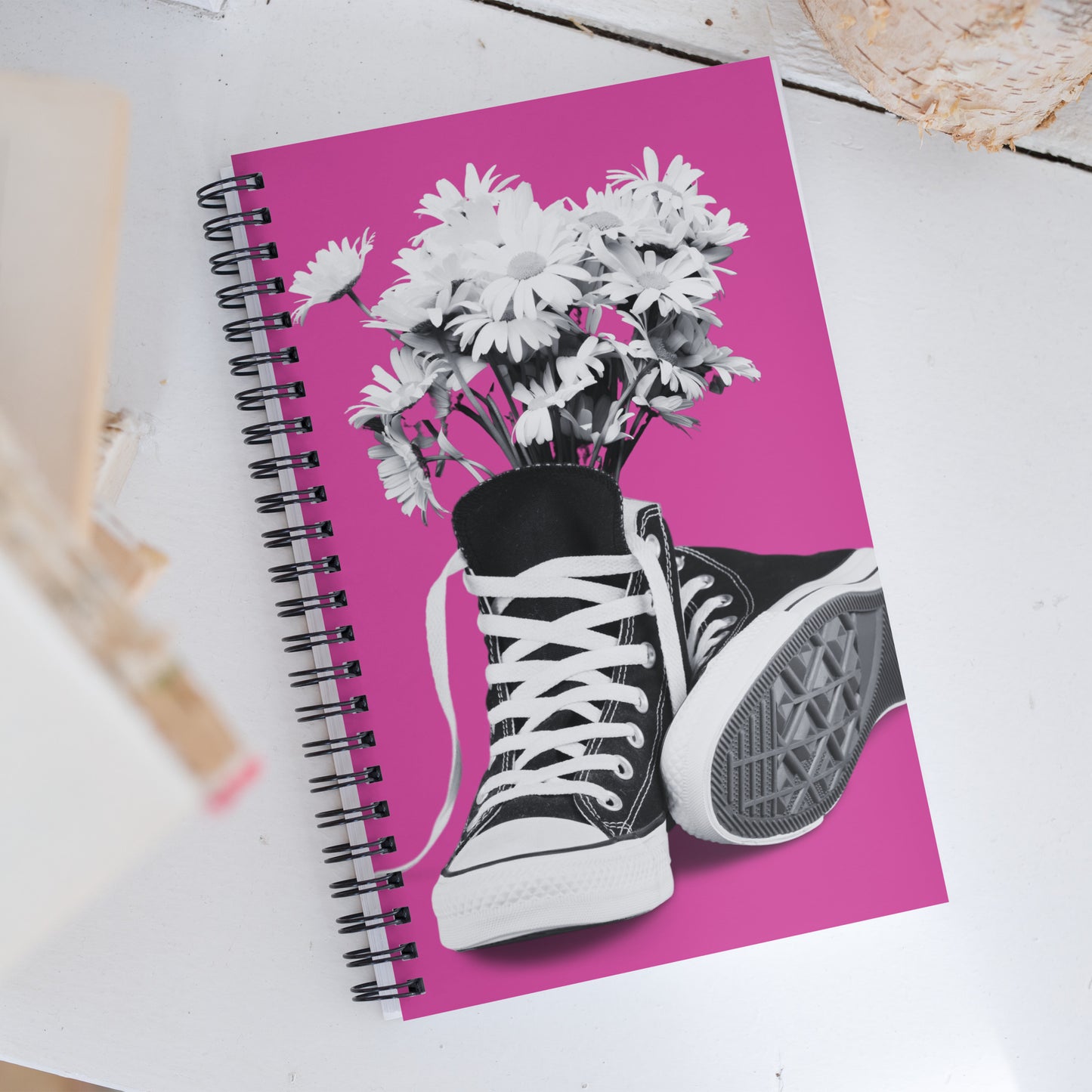 A Converse-ation by Enrique Aldana - Pink | Spiral notebook