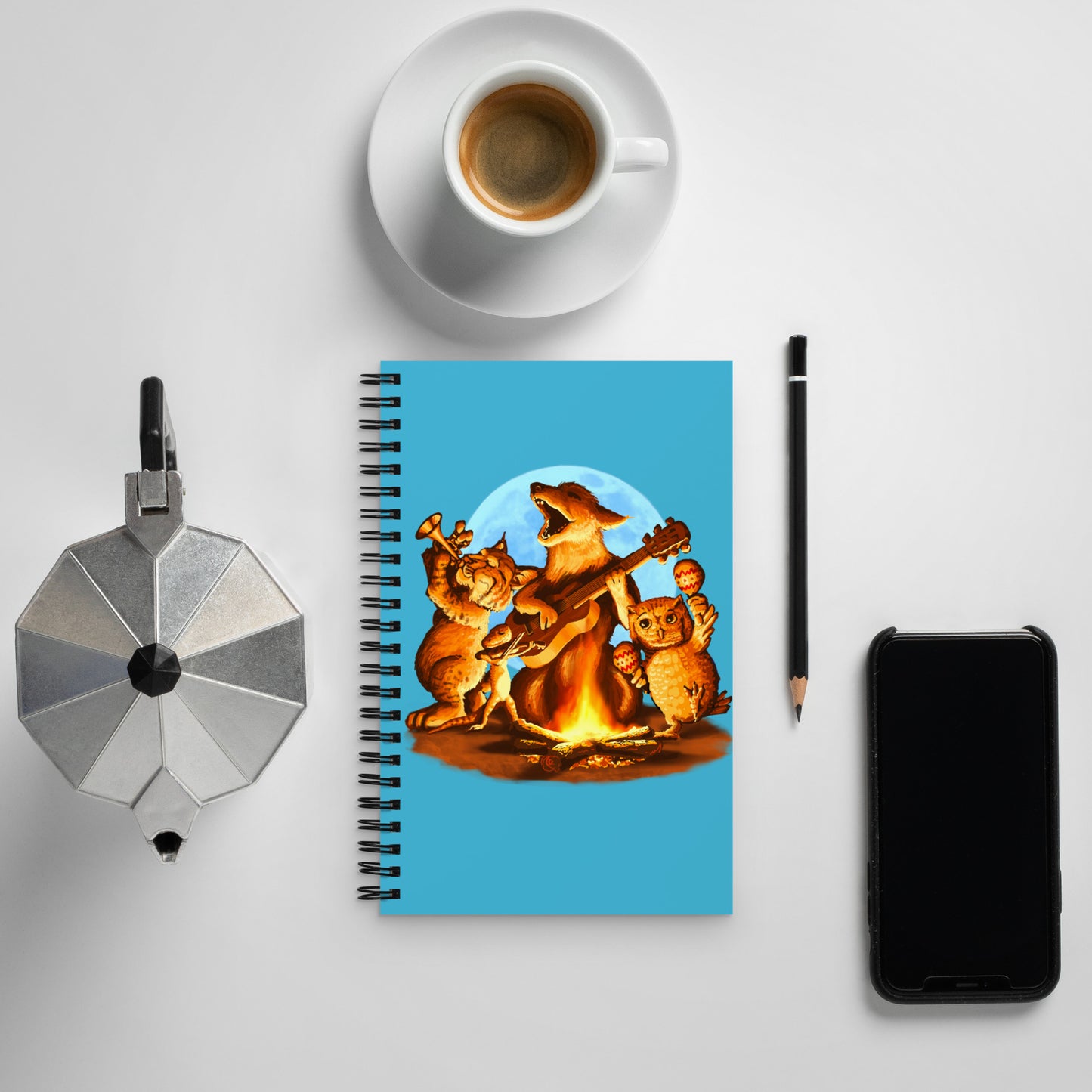 Campfire Mural by Joe Pagac | Spiral notebook