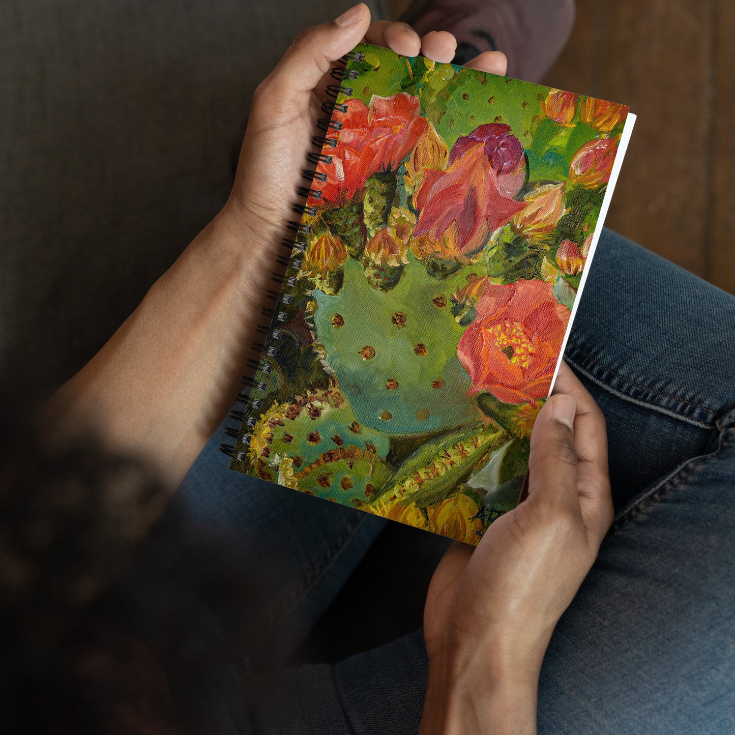 Blooming Opuntia by Andrea Rodriguez | Spiral notebook