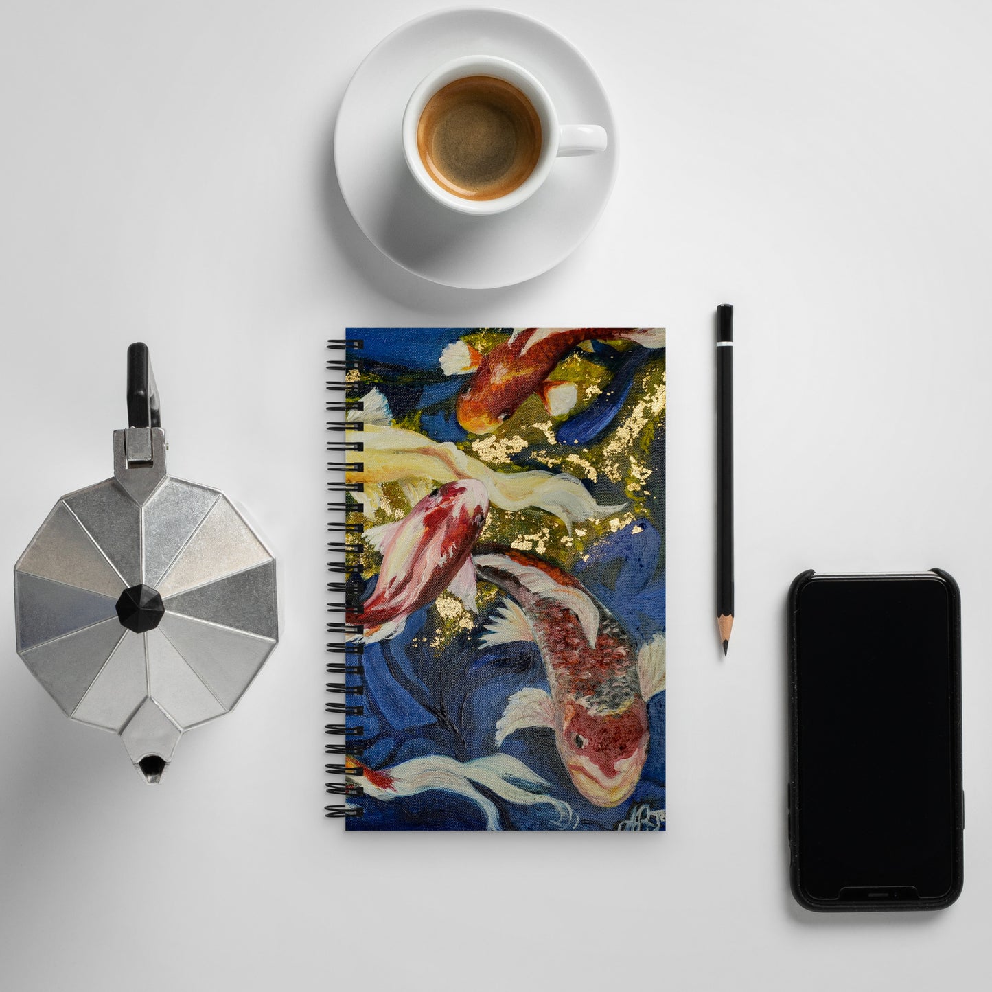 The Dancing Koi by Andrea Rodriguez | Spiral notebook