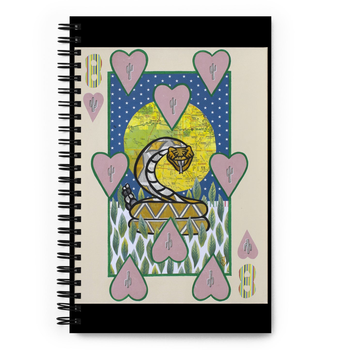 Eight of Hearts by Suzanne Villella | Spiral notebook