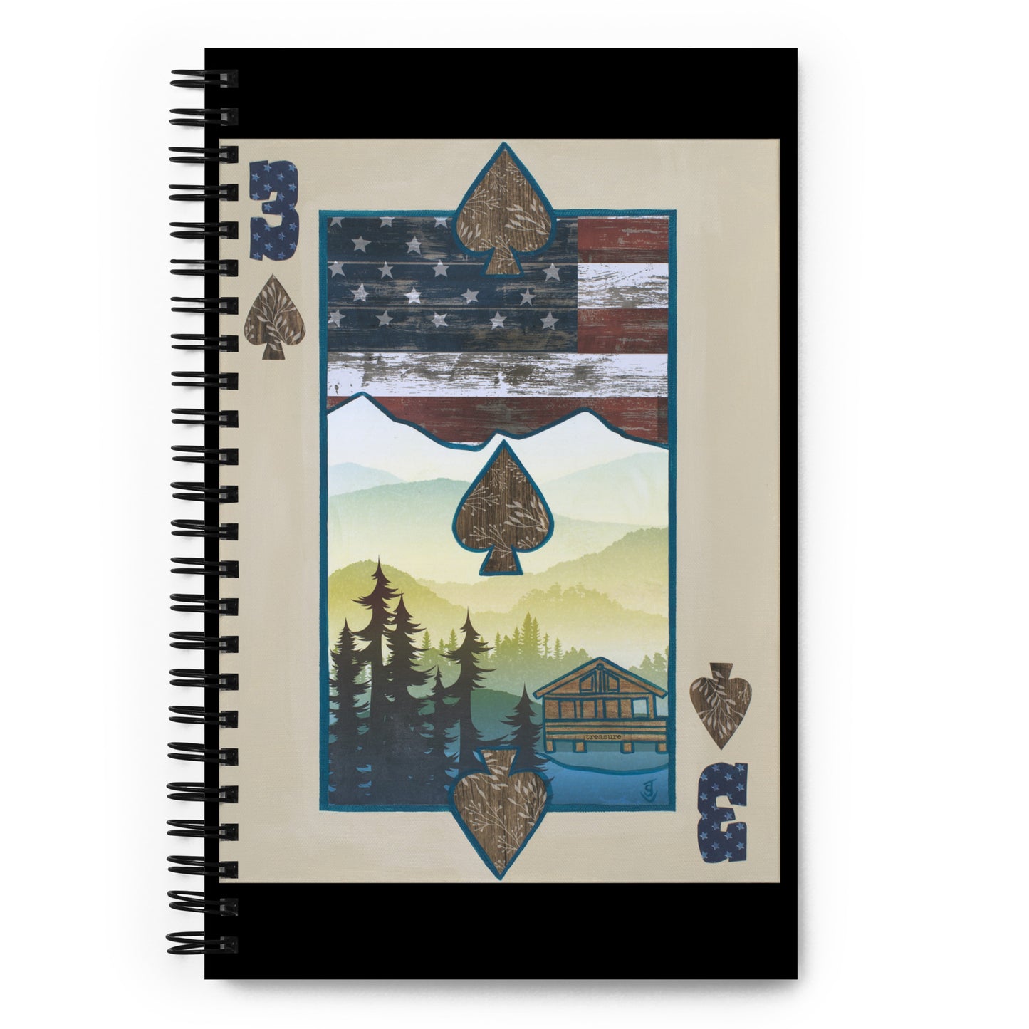 Three of Spades by Suzanne Villella | Spiral notebook