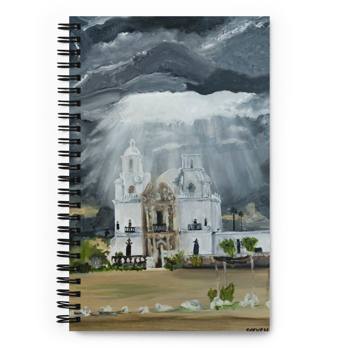 Heaven Opens Over San Xavier by Steven Bye | Spiral notebook