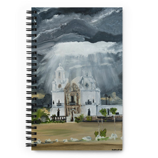 Heaven Opens Over San Xavier by Steven Bye | Spiral notebook