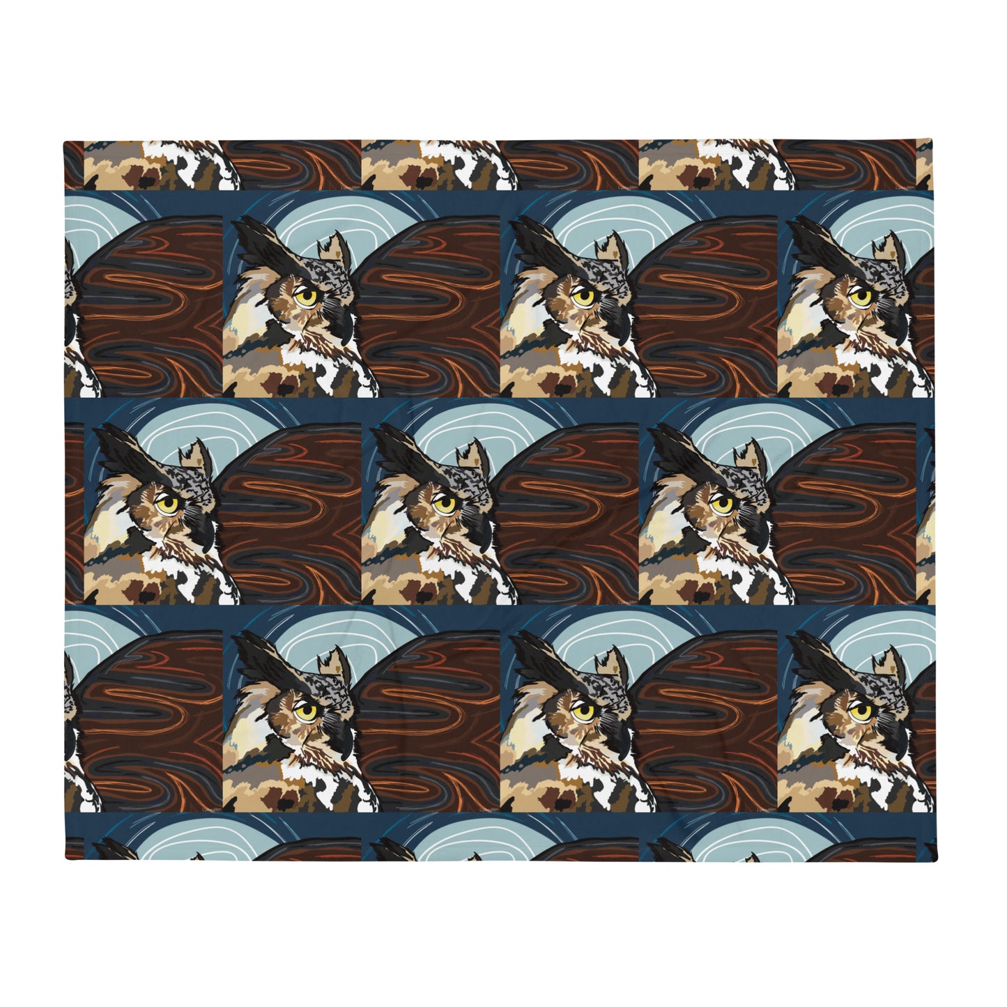 Great Horned Owl by Darby Hunter | Throw Blanket