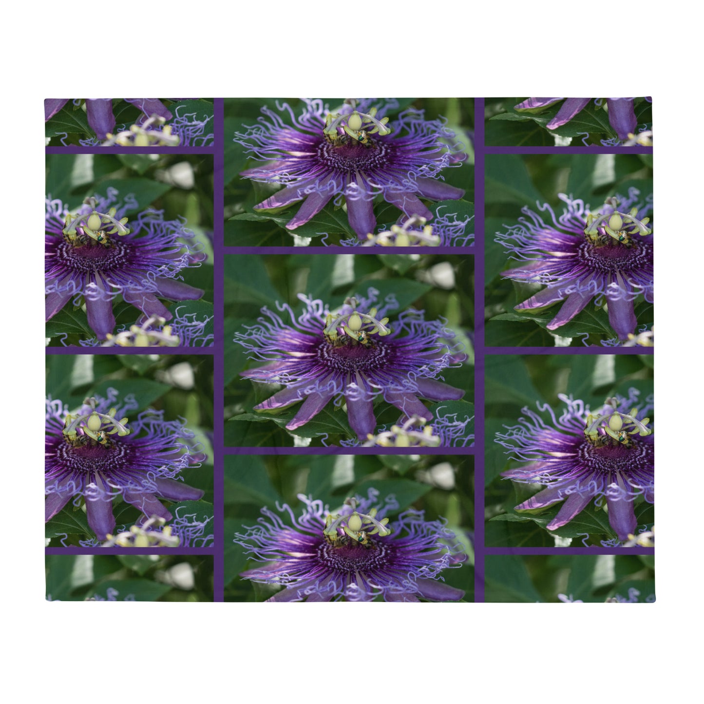 Purple Passion Flower by Leslie Leathers Photography | Throw Blanket