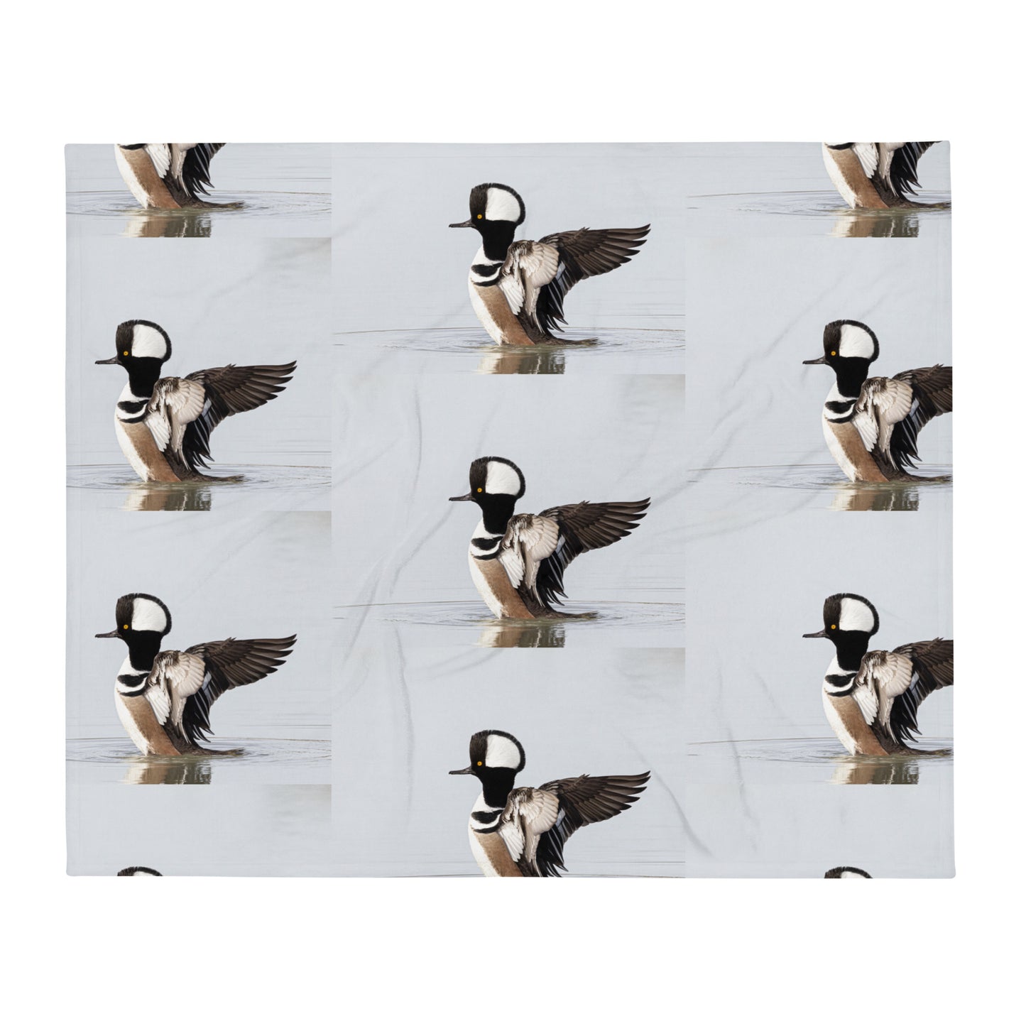 Hooded Merganser by Leslie Leathers Photography | Throw Blanket