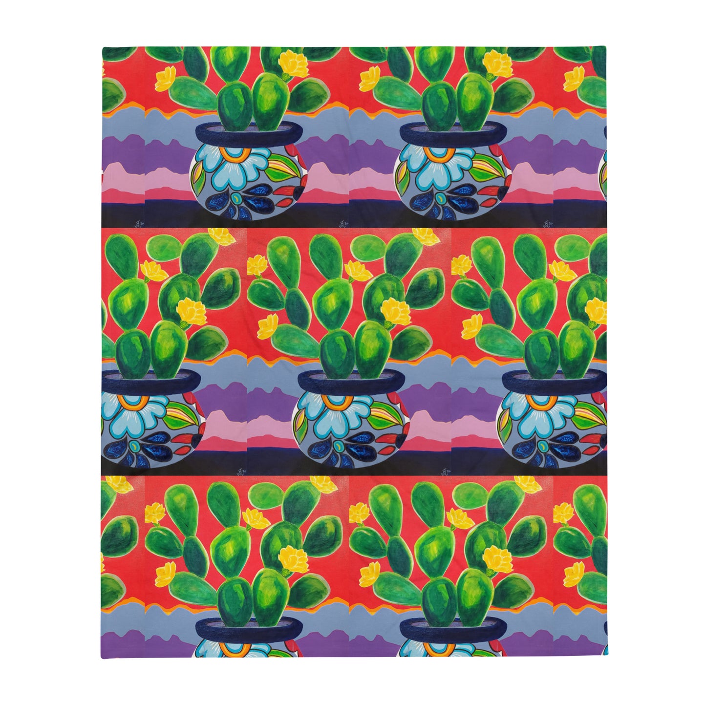 Prickly Pear at Sunrise by Suzanne Villella | Throw Blanket