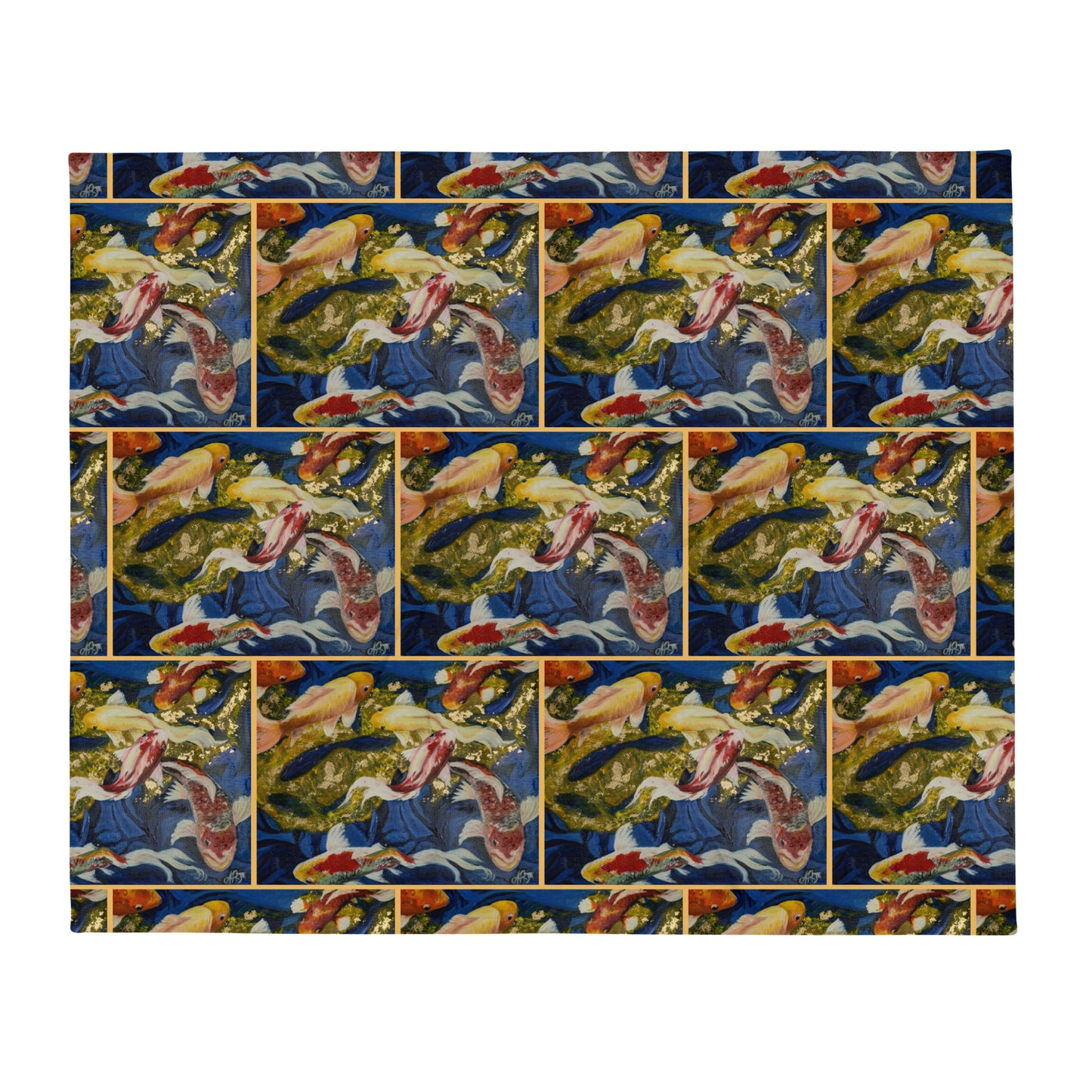 The Dancing Koi by Andrea Rodriguez | Throw Blanket