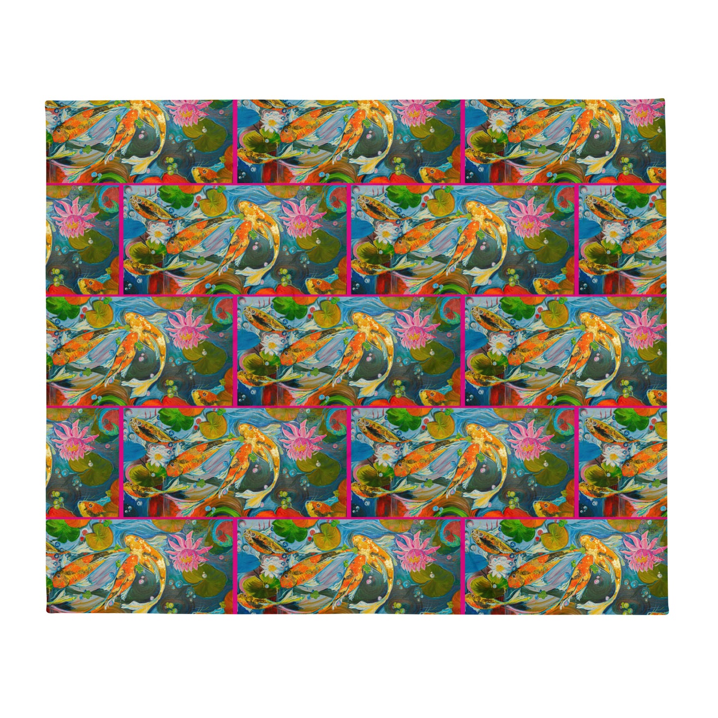 The Koi Pond by Andrea Rodriguez | Throw Blanket