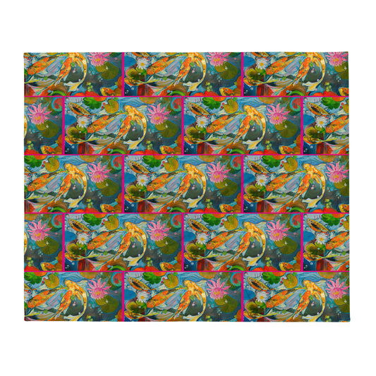 The Koi Pond by Andrea Rodriguez | Throw Blanket