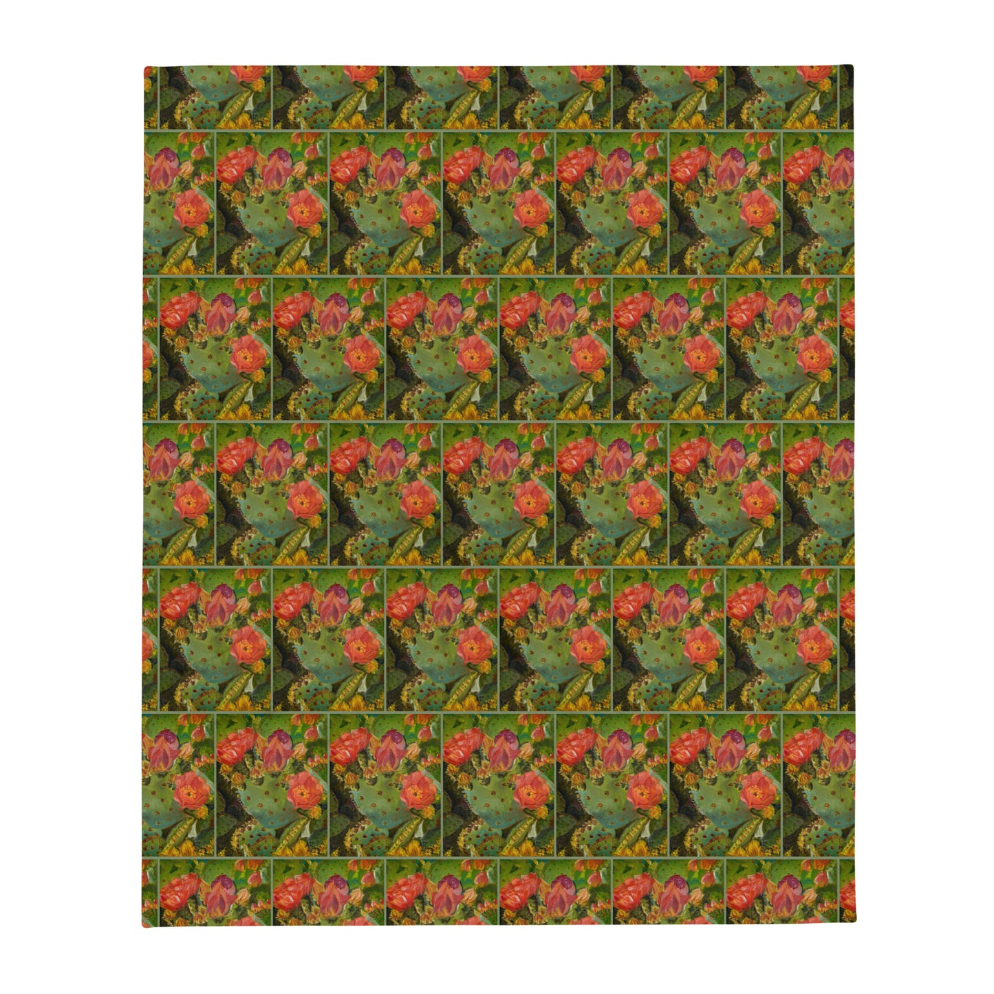 Blooming Opuntia by Andrea Rodriguez | Throw Blanket