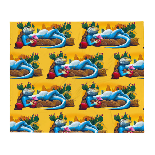 Loungin' Lizard Mural by Joe Pagac | Throw Blanket