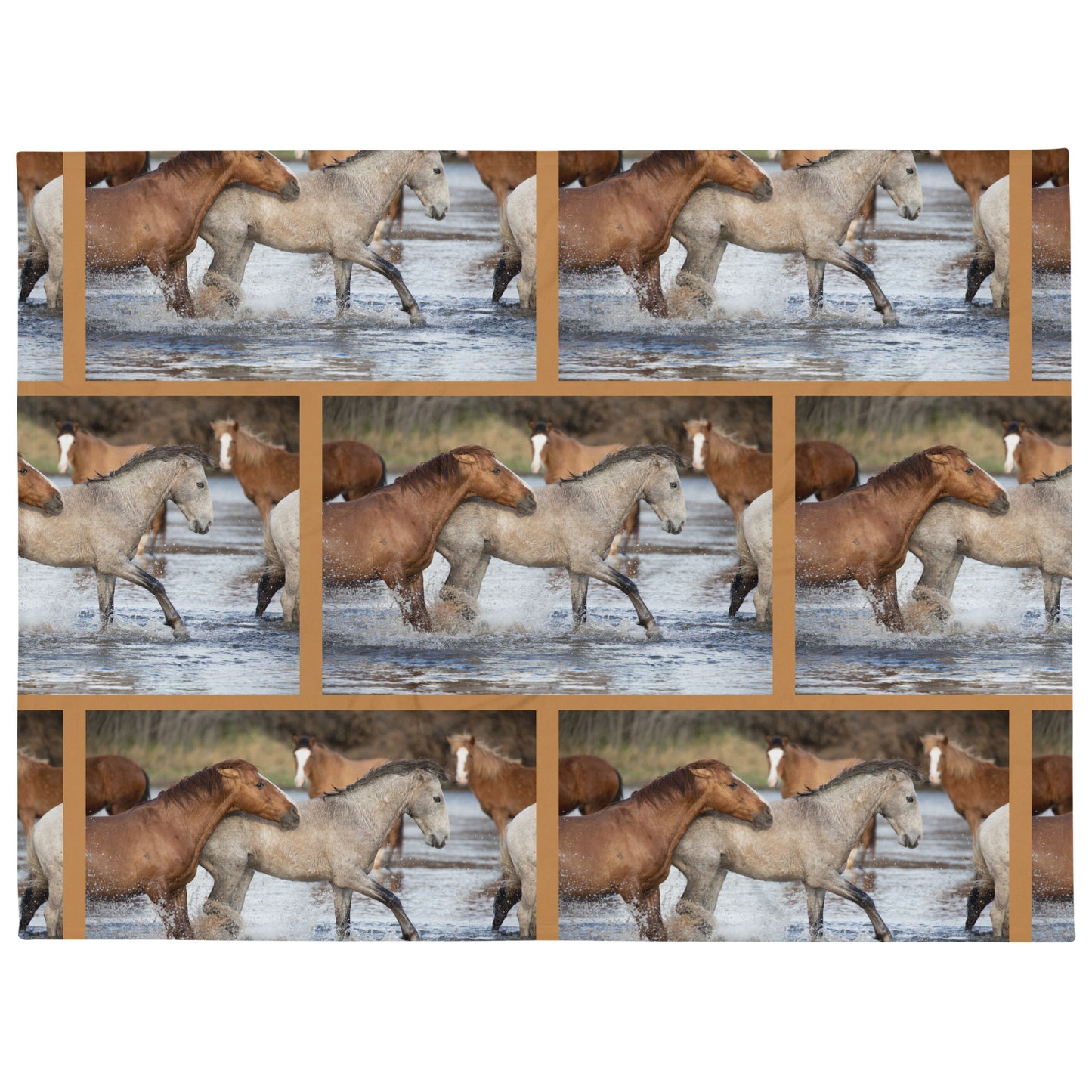 Wild Mustangs by Leslie Leathers Photography | Throw Blanket