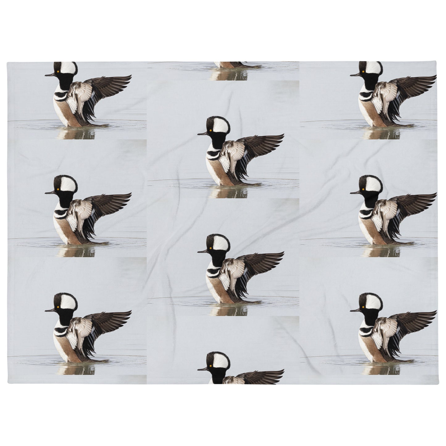 Hooded Merganser by Leslie Leathers Photography | Throw Blanket