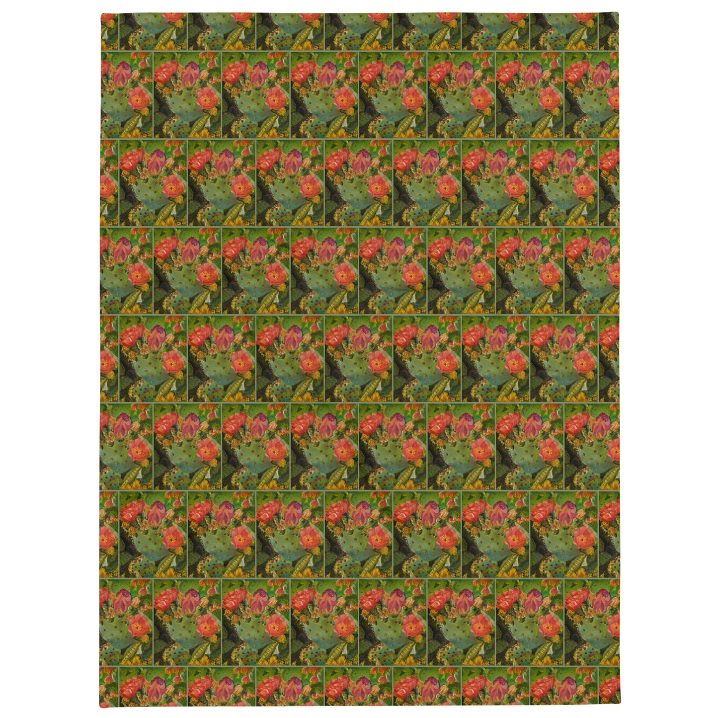 Blooming Opuntia by Andrea Rodriguez | Throw Blanket