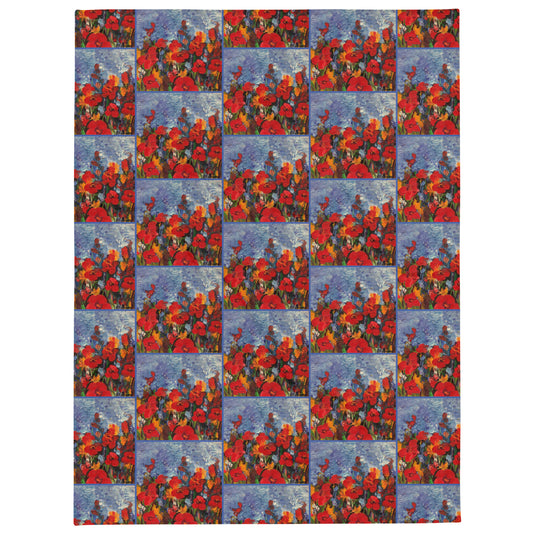 Wildflower Poppies by Andrea Rodriguez | Throw Blanket