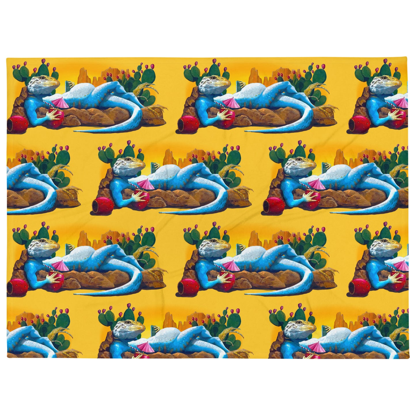 Loungin' Lizard Mural by Joe Pagac | Throw Blanket