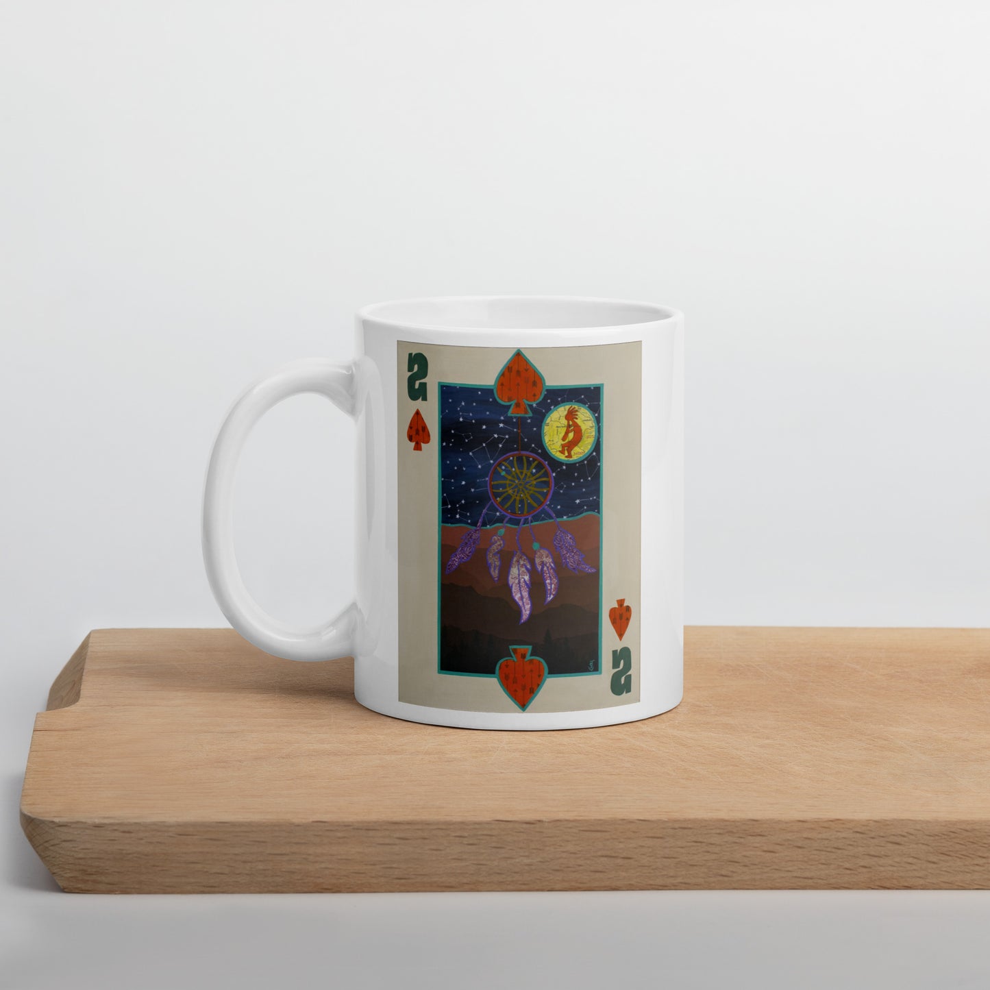 Two of Spades by Suzanne Villella | White glossy mug